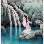 山潭如镜好梳妆